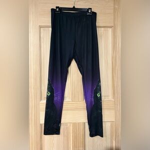 Awake Black and Purple Cat Leggings
